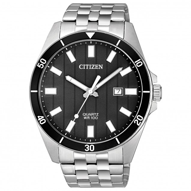 Citizen Men Black Dial Stainless Steel Band Watch