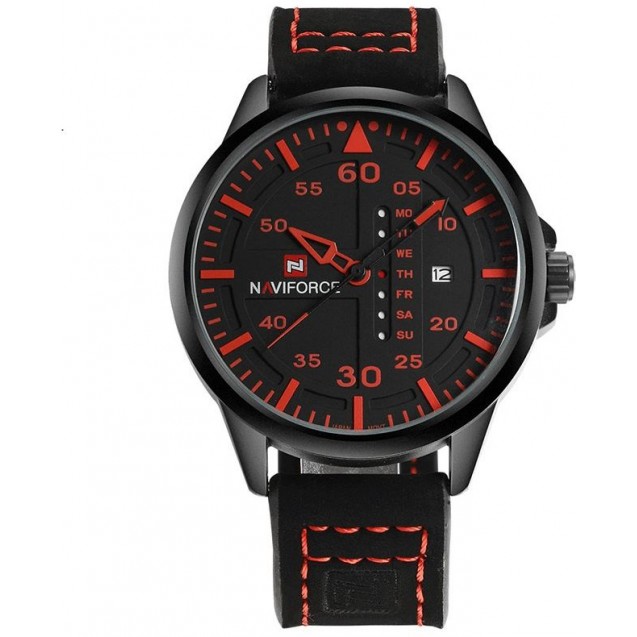 Naviforce Casual Watch For Men Analog PU Leather
