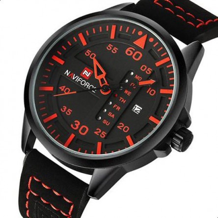 Naviforce Casual Watch For Men Analog PU Leather