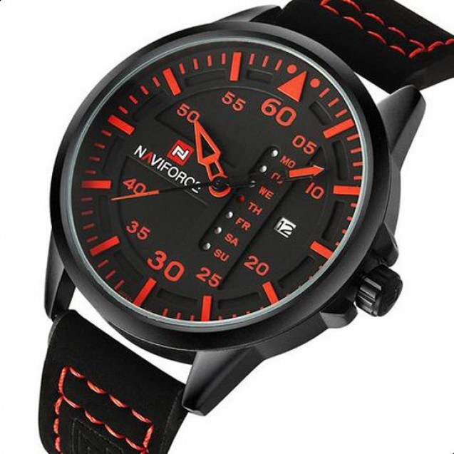 Naviforce Casual Watch For Men Analog PU Leather