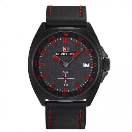 Naviforce  Leather Round Analog Watch for Men