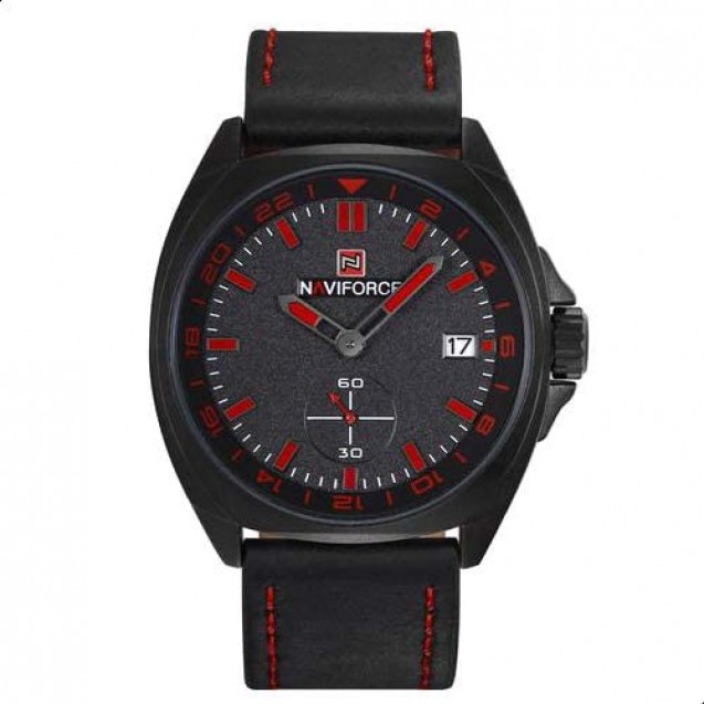 Naviforce  Leather Round Analog Watch for Men