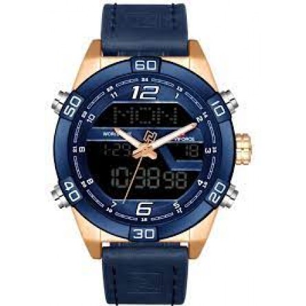 Naviforce Casual Watch For Men Analog-Digital Leather