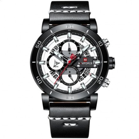 Naviforce  Leather Round Analog Watch for Men