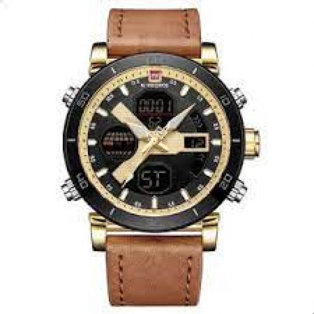 Naviforce Casual Watch For Men Analog-Digital Leather 