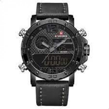 Naviforce Casual Watch For Men Analog-Digital Leather 