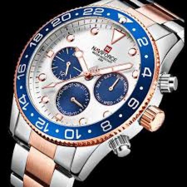 Naviforce  Leather Round Analog Watch for Men