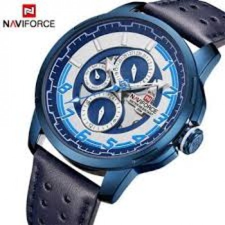 Naviforce  Leather Round Analog Watch for Men