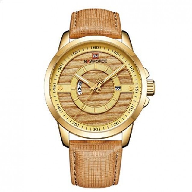 Naviforce  Leather Round Analog 