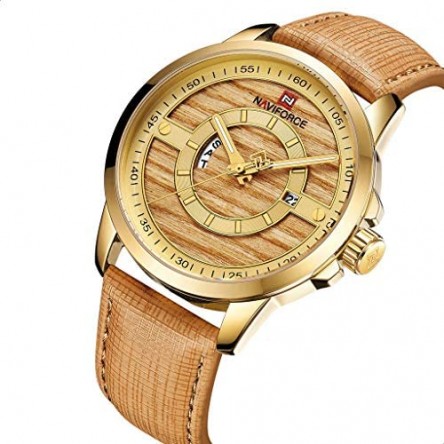 Naviforce  Leather Round Analog 