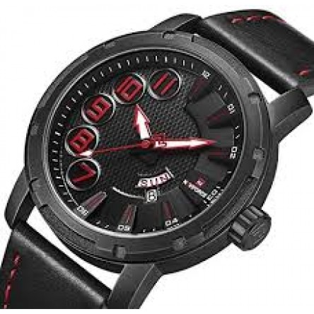 Naviforce  Leather Round Analog Watch for Men