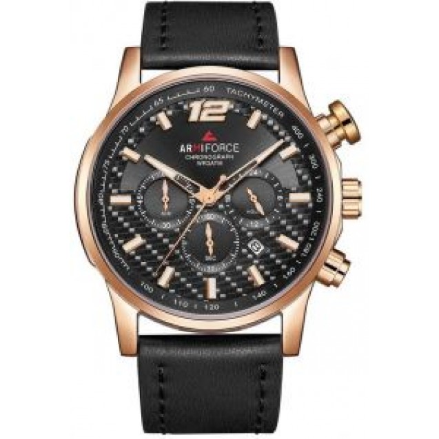Naviforce  Leather Round Analog 