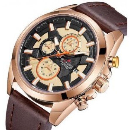 Naviforce  Leather Round Analog 