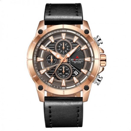 Naviforce  Leather Round Analog   