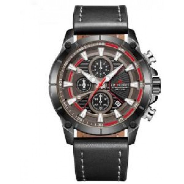 Naviforce Leather Round Analog