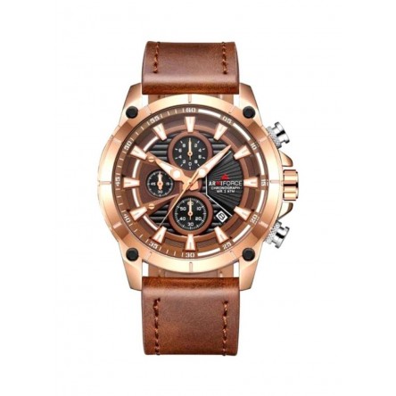 Naviforce Leather Round Analog 