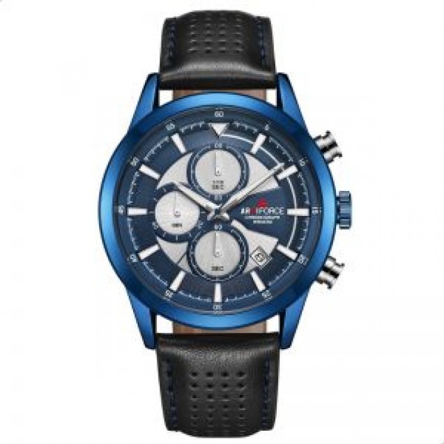 Naviforce Leather Blue Dial Round Analog Naviforce Leather Blue Dial Round Analog