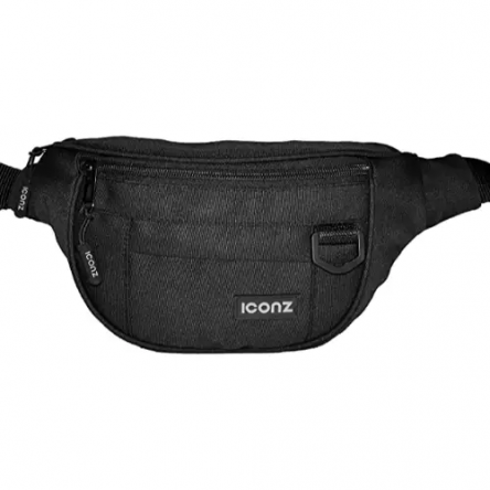 Iconz Waist Pack, Main Compartment With Top Slot, Adjustable Strap - Black