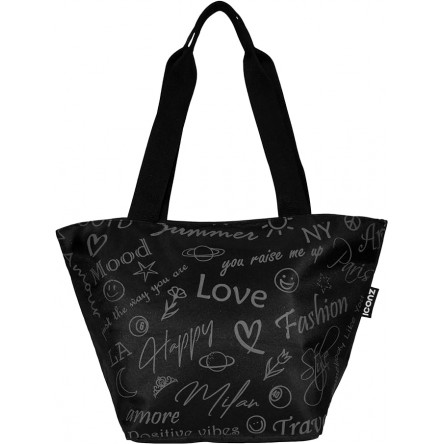iconz Paris Shopper Graffiti Black-1051 BLACK iconz Paris Shopper Graffiti Black-1051 BLACK