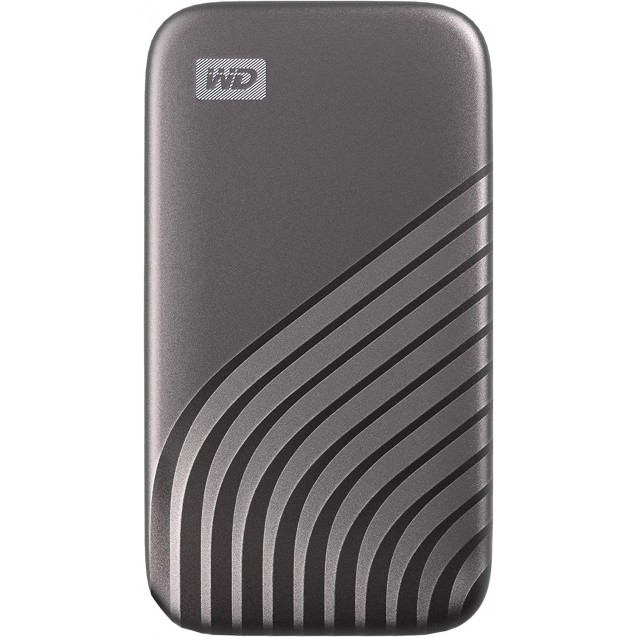 WD 500GB My Passport SSD Portable External Solid State Drive, Gray, Sturdy and Blazing Fast, Password Protection with Hardware Encryption