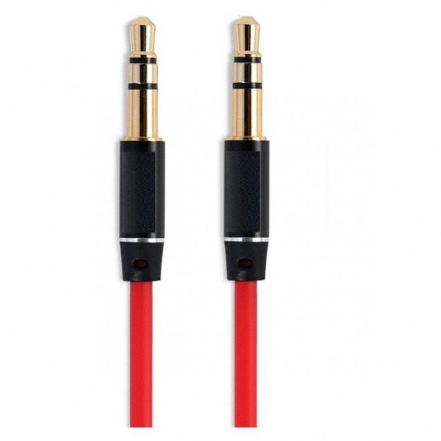 ICONZ Aux Jack Cable 1m RED