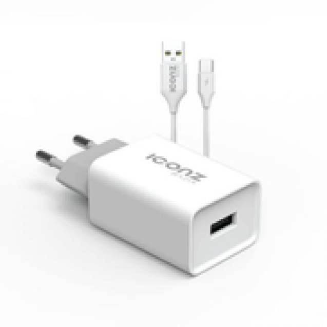 ICONZ Lightning Wall Charger, 1 Port, 2.4A,White