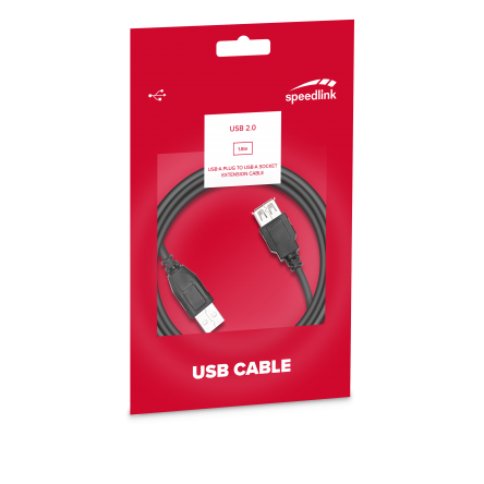 Speedlink USB Type-A Cable, 1.8 Meter, Black - Sl-170203