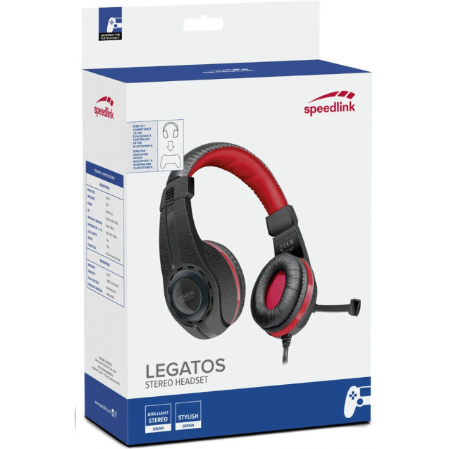 Speedlink LEGATOS Gaming Headset - for PC/PS5/PS4/Xbox SeriesX/S/Switch/OLED/Lite, black