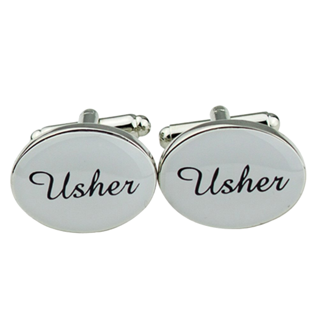 Mens Silver Wedding Cufflinks Groom Cuff Link Gift