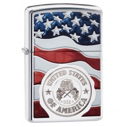 ZIPPO American Stamp on Flag
