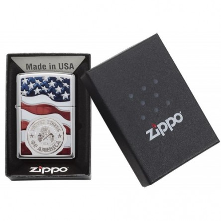 ZIPPO American Stamp on Flag