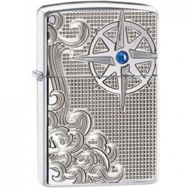 Zippo Waves Armor Swarovski Lighter 