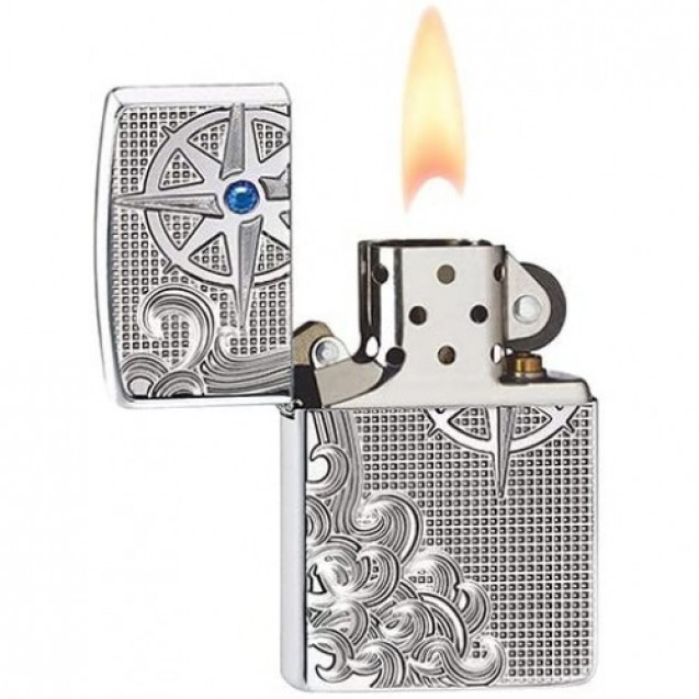 Zippo Waves Armor Swarovski Lighter 