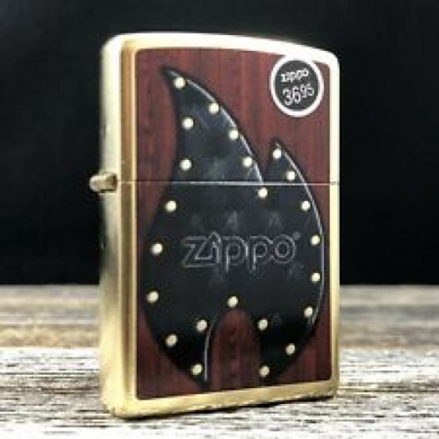 Zippo Lighter Leather Flame 