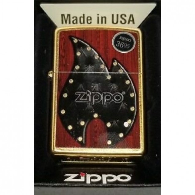 Zippo Lighter Leather Flame 