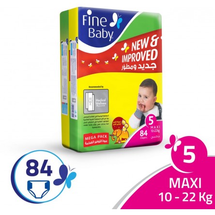 Fine Baby Diapers 84 Diapers, Mix Size 10 - 22 kg
