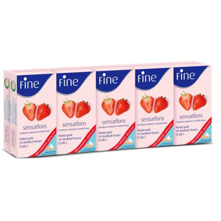 Pocket Fine  3 Ply Strawberry 12 Pulls - 10 Pockets