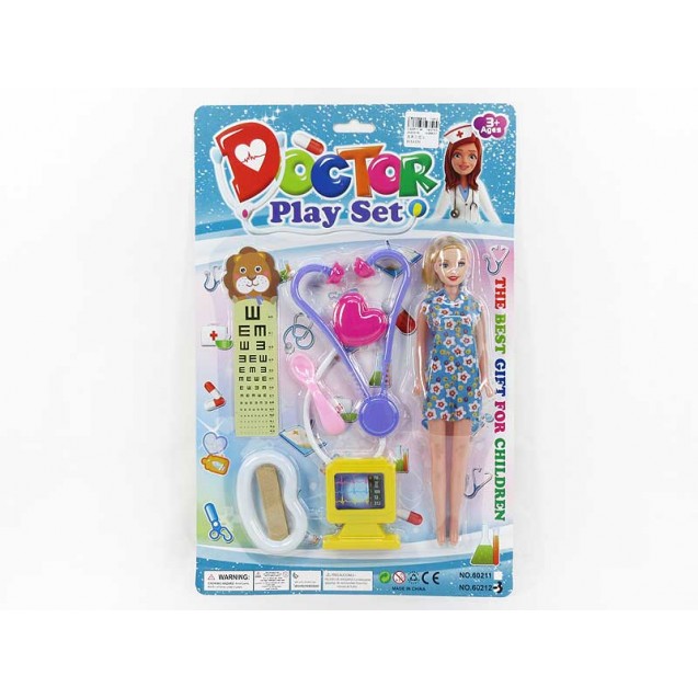 toy a doctor's set with his doll
