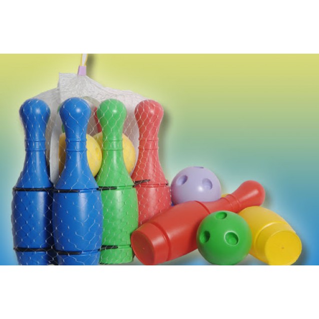 Kids bowling game 6 pieces in net toy